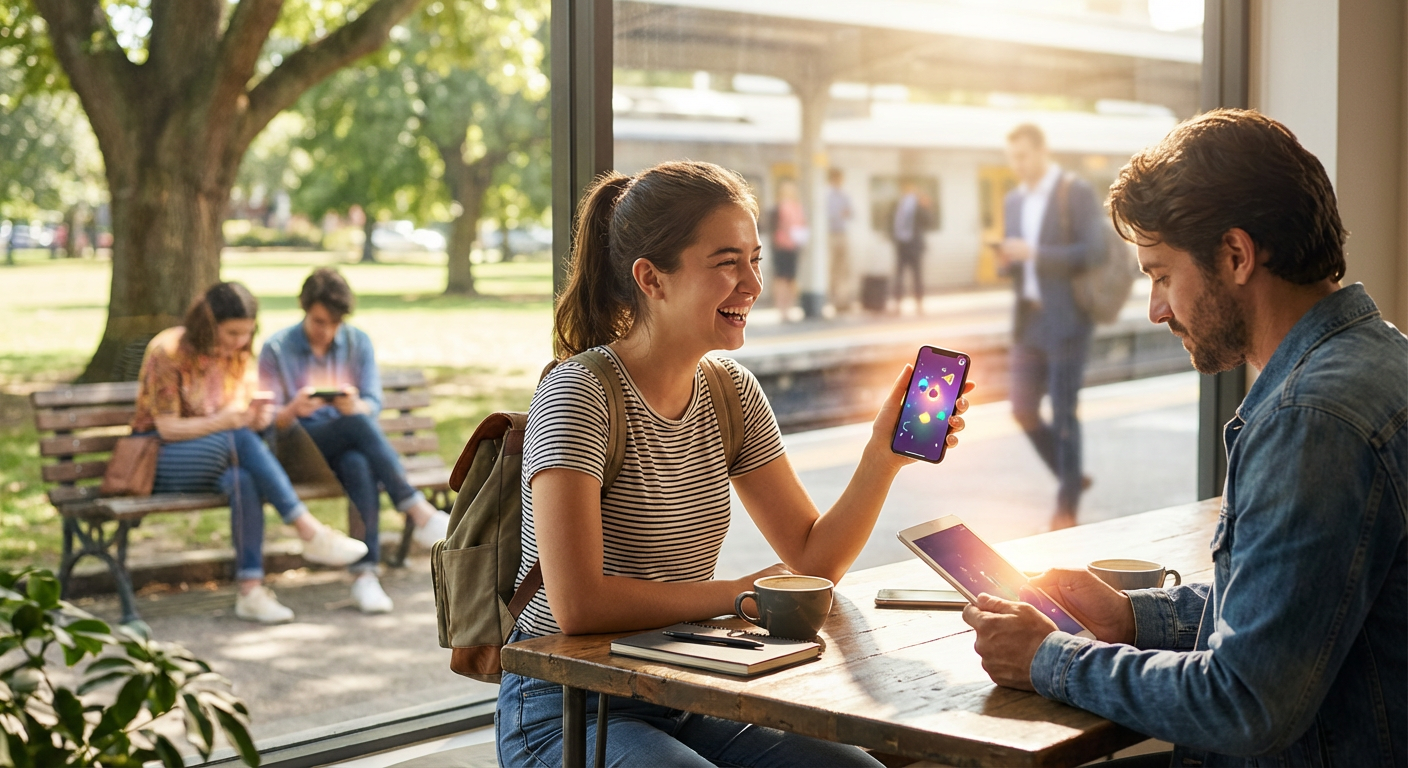 A futuristic digital dashboard showing grant approval metrics and game retention data glowing in green.