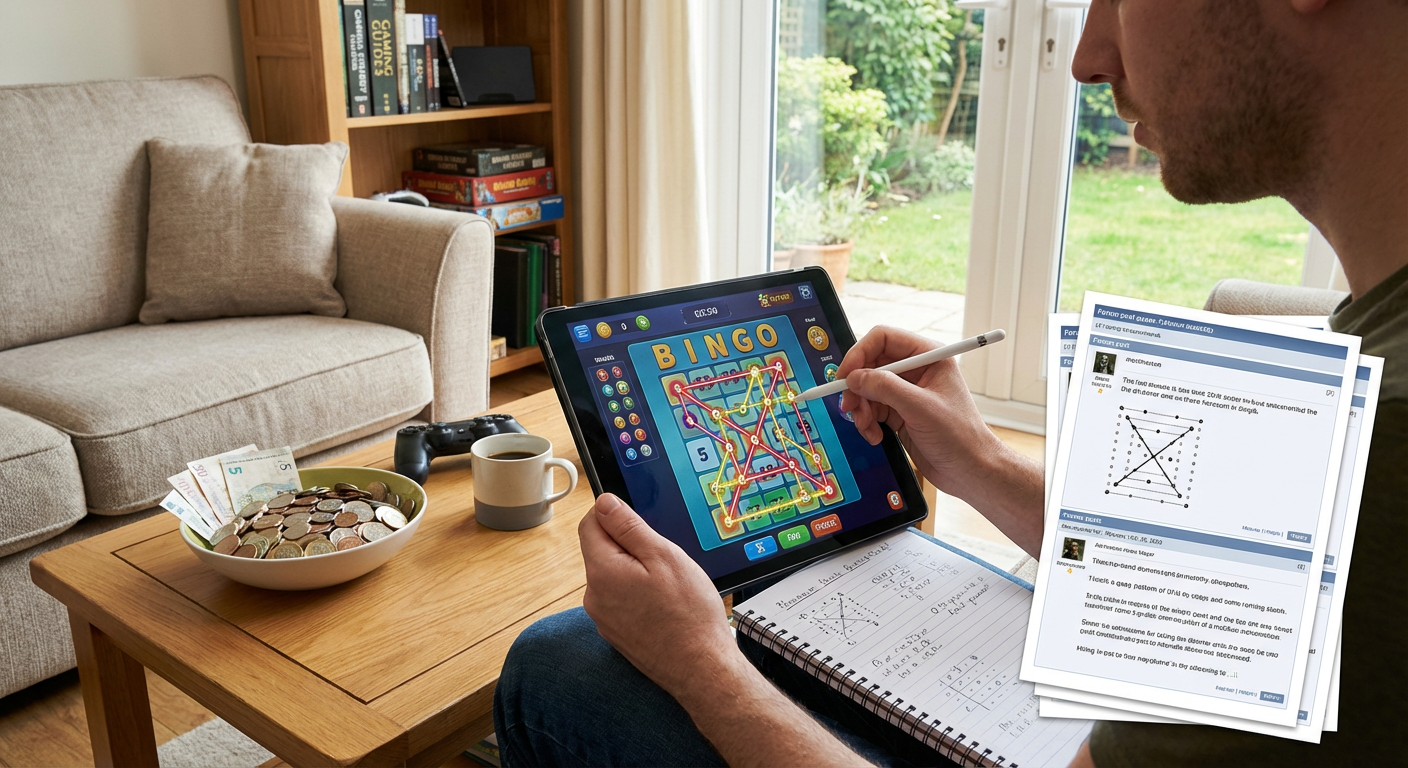 A close-up of a person holding a smartphone showing a competitive skill-based game interface, with a soft-focus background of a vibrant, sunlit city cafe.