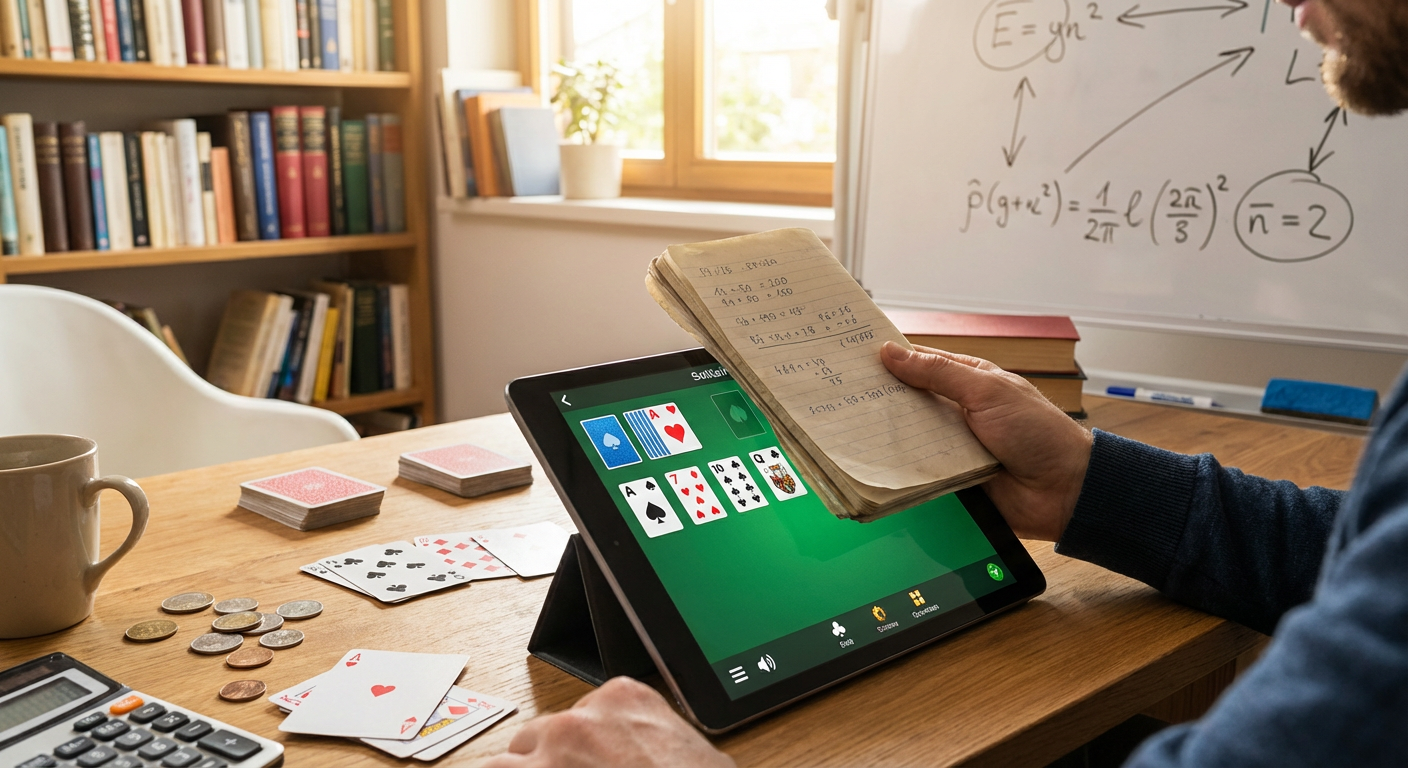 A close-up of a smartphone screen displaying a dynamic scoring system with glowing numbers, set against a background of indie game developers working in a bright, modern studio.